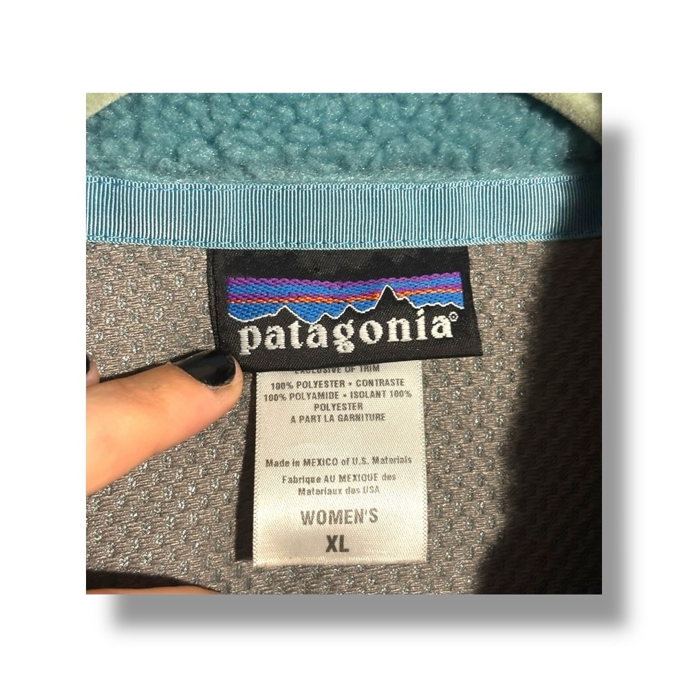 Patagonia Women’s Retro X Full Zip Long Sleeve Cozy Teal Fleece Jacket - Picture 10 of 15